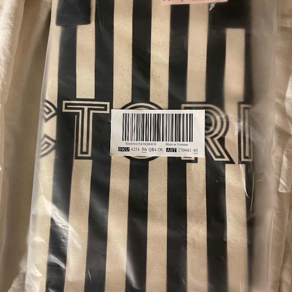 Victoria's Secret Striped Large Tote New in Package